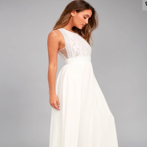 forever and always white lace maxi dress